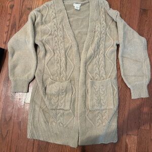 Main Strip Beige Cable Knit Cardigan